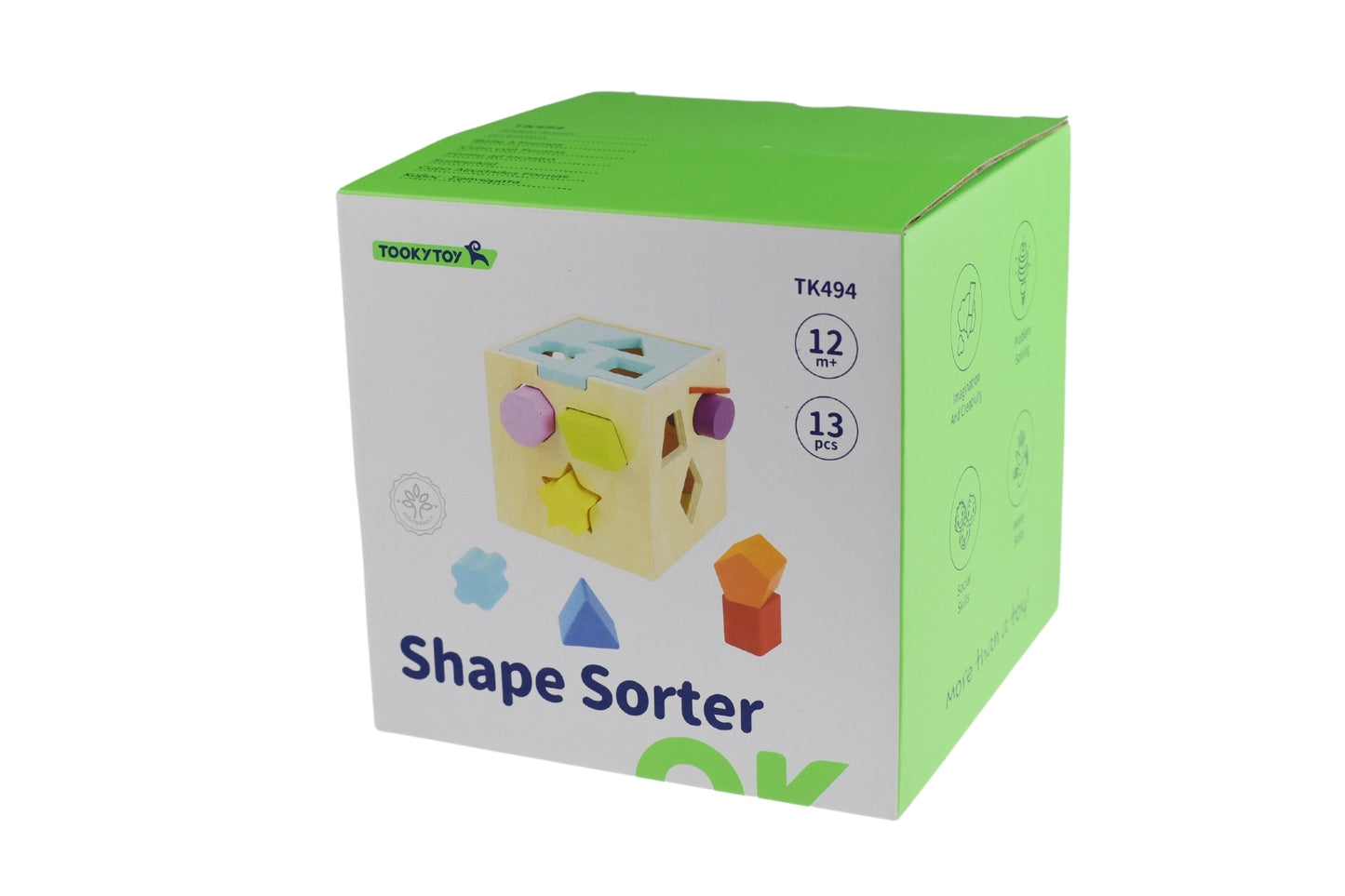 Shape Sorter With 12 Pcs Wooden Blocks