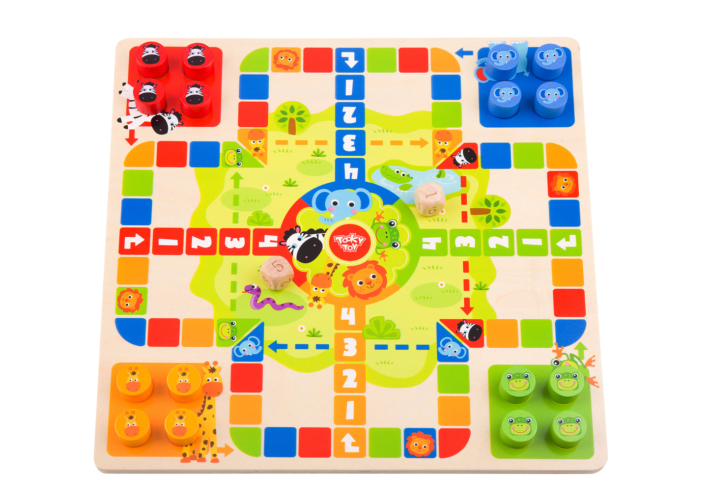 2 In 1 Wooden Board Game - Ludo, Snakes And Ladders