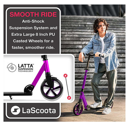 Lascoota Pulse Kick Push Commuter Scooter Teen Adult Graphic Black