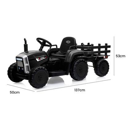 ROVO KIDS Electric Battery Operated Ride On Tractor Toy, Remote Control, Black