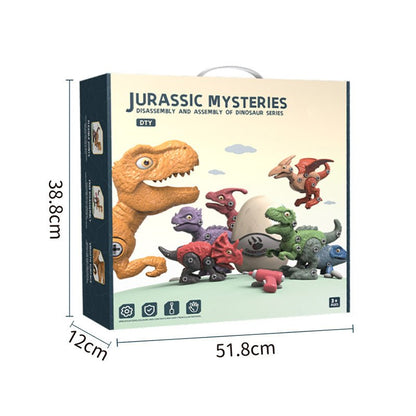 Disassemble Blocks Jurassic Dinosaurs Building Blocks Toys Battery Drill Tyrannosaurus Rex Wyvern Velociraptor Stegosaurus 7