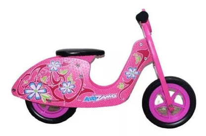 Kidzamo Maria Pink Wooden Balance Scooter 12" for Kids