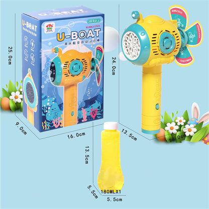 Bubblerainbow Full-Automatic Submarine Windmill Bubble Machine Children's Hand-Held Toy