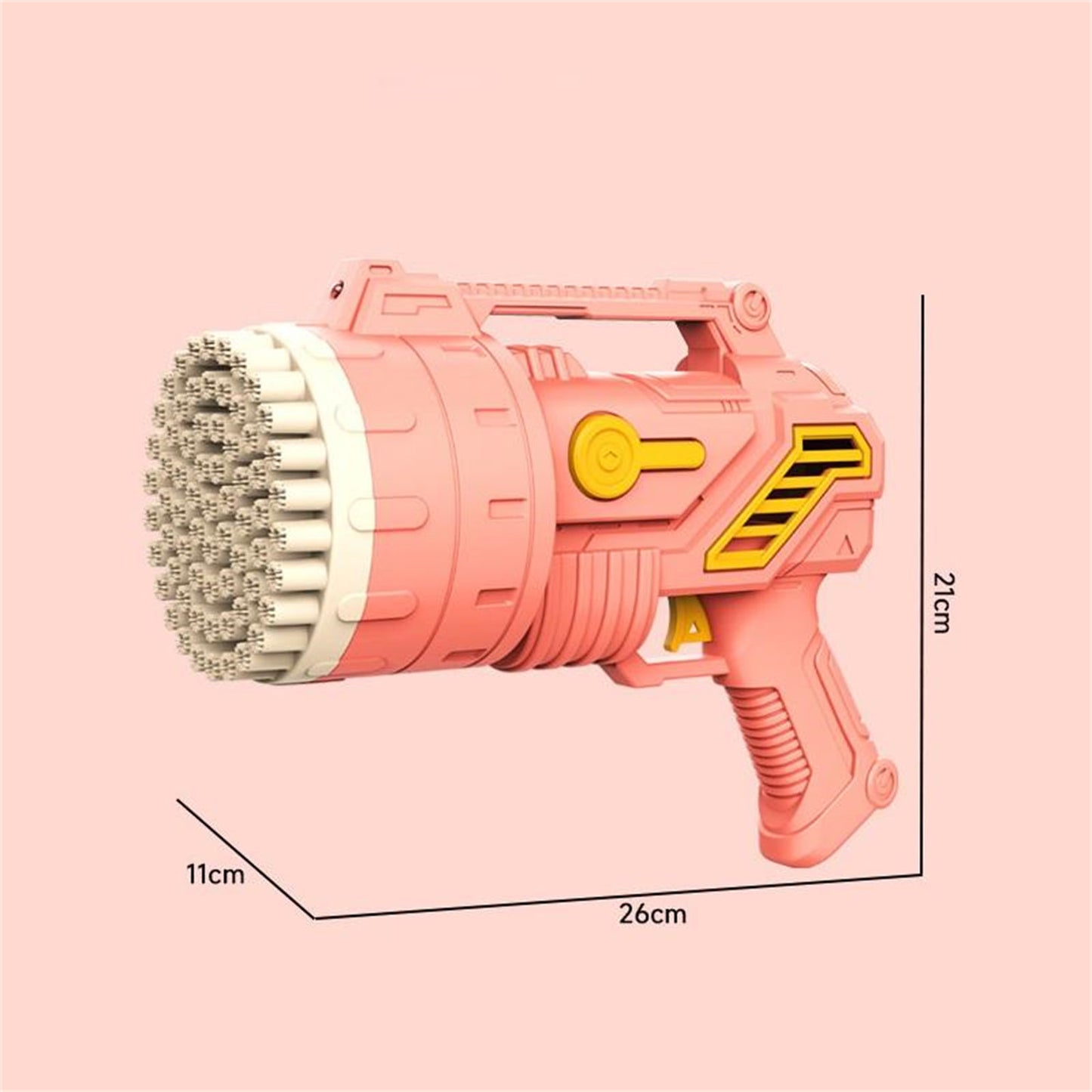 Bubblerainbow 69-Hole Bubble Gun Hand-Held Automatic Bubble Machine Luminous Kids Toy Pink