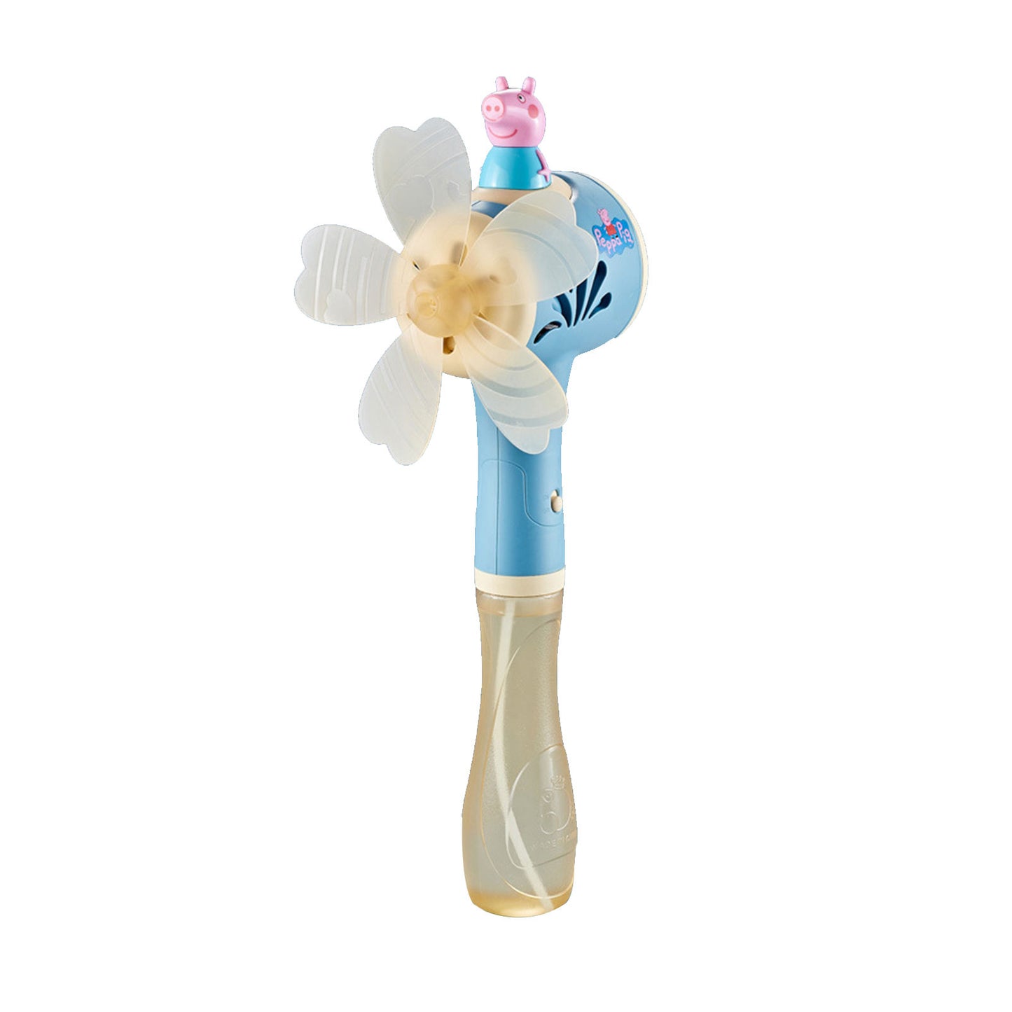 Bubblerainbow Peppa Pig Windmill Bubble Machine Hand-Held Stick Electric Bubble Toy Blue