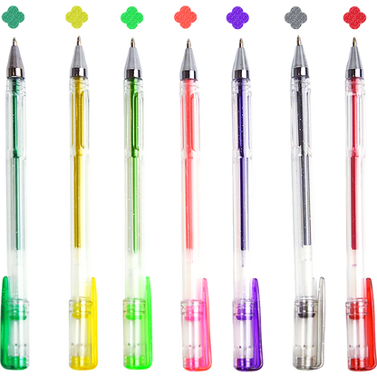 Glitter Gel Pens (100 pack) with 2.5X More Ink - Craft, Kids & Adult Colouring