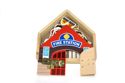 Metal Latch Playset-Firestation